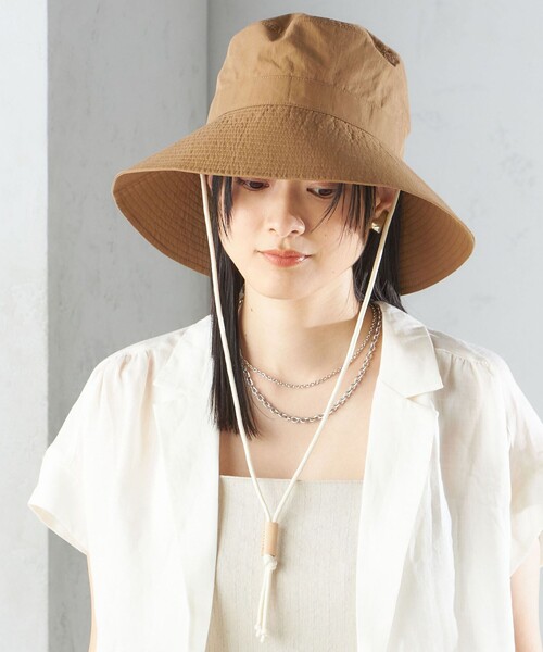 SHIPS（シップス）の「perah:ヌメ革 ストッパー付 ワイド ハット ◇（ハット・レディース・ブラック/ライトブルー/キャメル・ONE SIZE）」の17枚目の写真