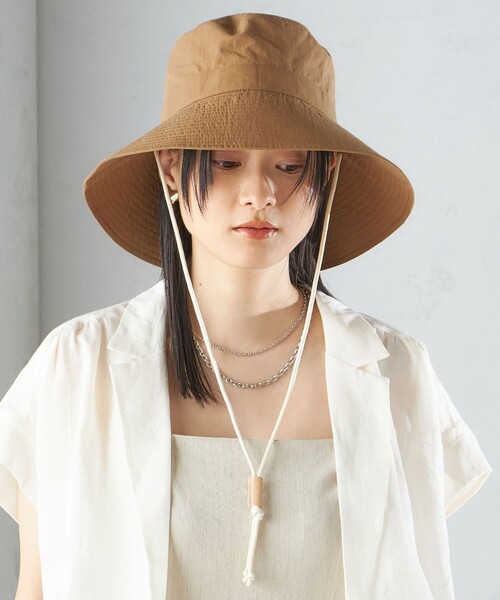 セール】perah:ヌメ革 ストッパー付 ワイド ハット ◇（ハット