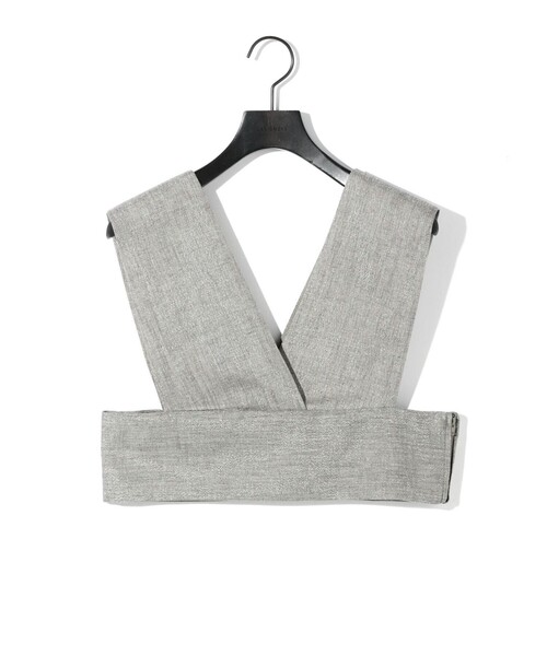 MIDIUMISOLID（ミディウミソリッド）の「MIDIUMISOLID Lady’s Vネックビスチェ（シャツ/ブラウス・レディース・アイボリー/グレー・FREE）」の3枚目の写真