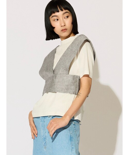 ブラウス シャツ MIDIUMISOLID Lady’s Vネックビスチェ レディース セール】MIDIUMISOLID Lady's Vネックビスチェ（シャツ/ブラウス