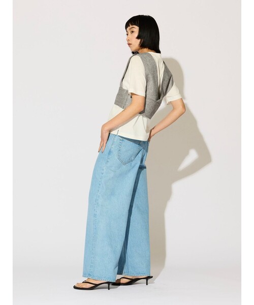 MIDIUMISOLID（ミディウミソリッド）の「MIDIUMISOLID Lady’s Vネックビスチェ（シャツ/ブラウス・レディース・アイボリー/グレー・FREE）」の8枚目の写真