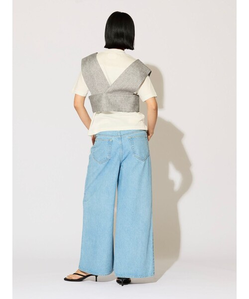 MIDIUMISOLID（ミディウミソリッド）の「MIDIUMISOLID Lady’s Vネックビスチェ（シャツ/ブラウス・レディース・アイボリー/グレー・FREE）」の9枚目の写真