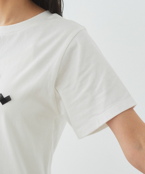 VIS（ビス）の「ハート＆リボンモチーフアソートTシャツ（Tシャツ/カットソー・レディース・スミクロ/ライトグレー/ホワイト・FREE）」の18枚目の写真