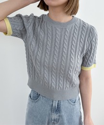 EPIMI E'PIMMY | 【ハンドウォッシャブル】配色ケーブルショートプルオーバー(ニット/セーター)