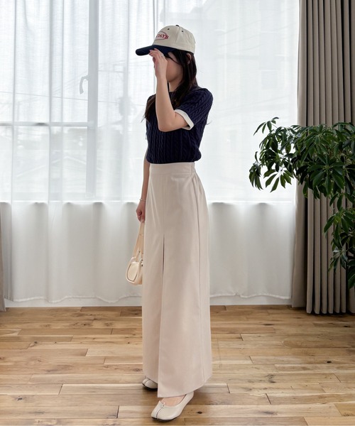 EPIMI E'PIMMY（エピミエピミー）の「【ハンドウォッシャブル】配色ケーブルショートプルオーバー（ニット/セーター・レディース・オフホワイト/グレー/チャコールグレー/ネイビー・MEDIUM）」の21枚目の写真