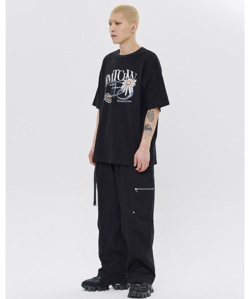 ROMANTIC CROWN(ロマンティッククラウン)の「A'GEM/9 × .kom 『ROMANTIC CROWN/ロマンティック クラウン』 REPAIRED SHINING LOGO TEE SHIRT/リペアロゴ Tシャツ(Tシャツ/カットソー・メンズ・ホワイト/ブラック・L/M)」の9枚目の写真