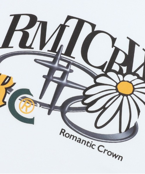 ROMANTIC CROWN(ロマンティッククラウン)の「A'GEM/9 × .kom 『ROMANTIC CROWN/ロマンティック クラウン』 REPAIRED SHINING LOGO TEE SHIRT/リペアロゴ Tシャツ(Tシャツ/カットソー・メンズ・ホワイト/ブラック・L/M)」の3枚目の写真