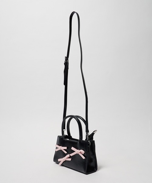 特価/完売前に【SISTER JANE】Dallas リボン ミニバッグ セール】Fake Leather Ribbon Mini Bag / フェイクレザーリボン