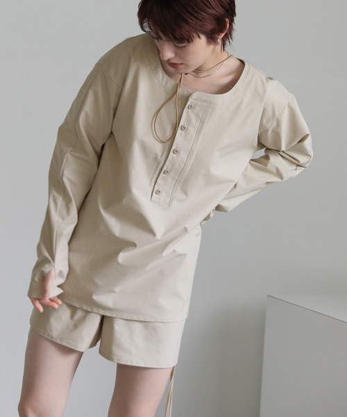 UVカット / 水陸両用】ラッシュガードヘンリーネックトップス（Tシャツ