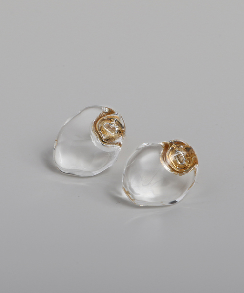 HARIO Lampwork Factory（ハリオランプワークファクトリー）の「【別注】【HARIO Lampwork Factory】ピアス フリル（ピアス（両耳用）・レディース・クリア/グレー/ブラウン・フリー）」の15枚目の写真