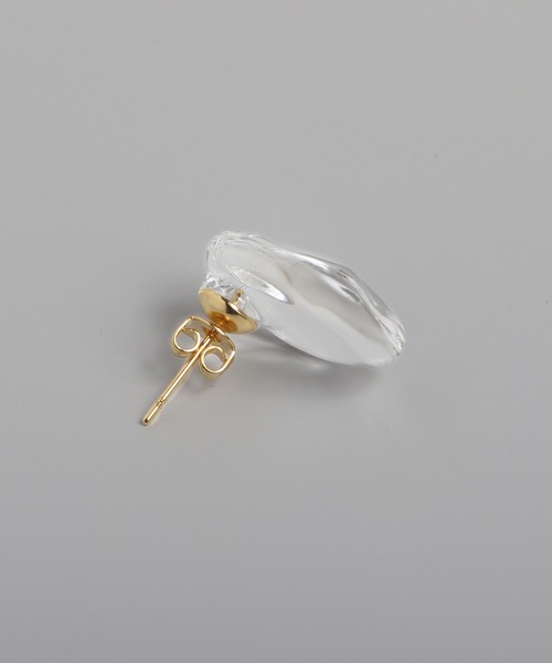 HARIO Lampwork Factory（ハリオランプワークファクトリー）の「【別注】【HARIO Lampwork Factory】ピアス フリル（ピアス（両耳用）・レディース・クリア/グレー/ブラウン・フリー）」の12枚目の写真