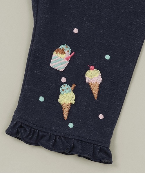 baby cheer（ベイビーチアー）の「アイスクリームパンツ（スウェットパンツ・キッズ・ネイビー/オフホワイト・120cm/100cm/110cm/90cm/80ｃｍ）」の8枚目の写真