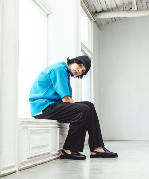 417 EDIFICE(フォーワンセブンエディフィス)の「ハニカムニットスキッパー(Tシャツ/カットソー・メンズ・ブラック/ベージュ/ブルー系その他・MEDIUM/LARGE)」の6枚目の写真