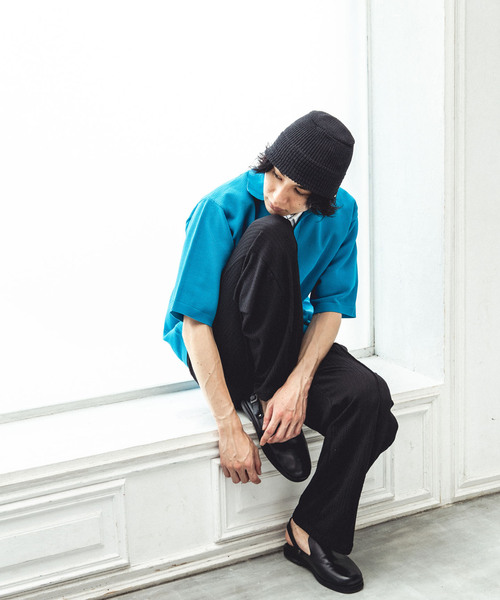 417 EDIFICE(フォーワンセブンエディフィス)の「ハニカムニットスキッパー(Tシャツ/カットソー・メンズ・ブラック/ベージュ/ブルー系その他・MEDIUM/LARGE)」の7枚目の写真