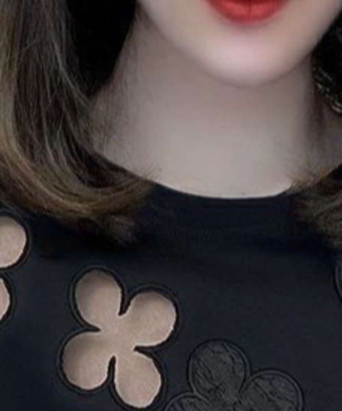 tシャツ フラワーカットアウトシースルー半袖Tシャツ レディース HELLO.SANFRANCISCO tシャツ 「HELLO.SANFRANCISCO/ハロー