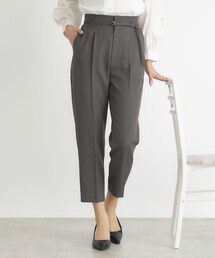 ストレッチベルテッドテーパードパンツ【吸水速乾／防シワ／洗濯機洗い可】