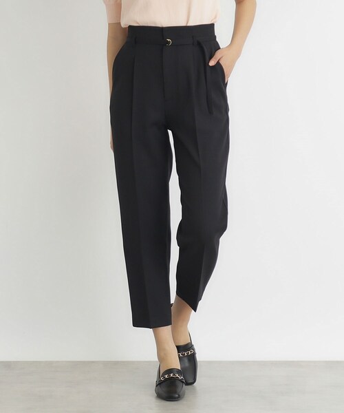 index（インデックス）の「ストレッチベルテッドテーパードパンツ【吸水速乾／防シワ／洗濯機洗い可】（その他パンツ・レディース・チャコールグレー/ネイビー系5/ブルー系その他7/ブラック/ナチュラル・40/38/42/36）」の12枚目の写真