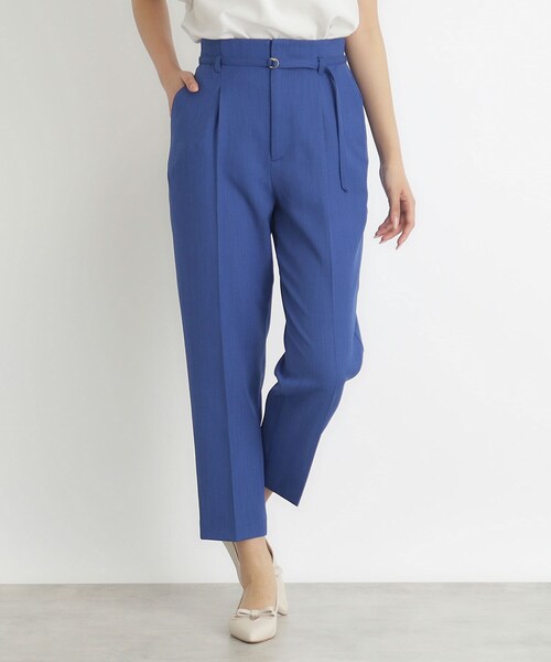 index（インデックス）の「ストレッチベルテッドテーパードパンツ【吸水速乾／防シワ／洗濯機洗い可】（その他パンツ・レディース・チャコールグレー/ネイビー系5/ブルー系その他7/ブラック/ナチュラル・40/38/42/36）」の16枚目の写真