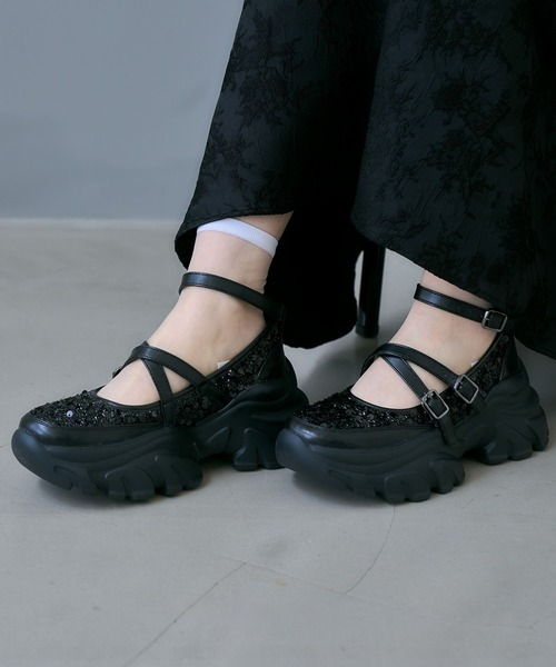 楽天市場】【SALE／28%OFF】スパンコールメリージェーンシューズ