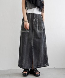 notch. | 箔プリントデニムスカート(デニムスカート)