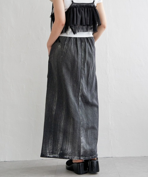 notch.(ノッチ)の「箔プリントデニムスカート(デニムスカート・レディース・ブラック/ブルー系その他/オフホワイト・M)」の15枚目の写真