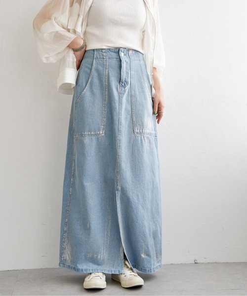 notch.(ノッチ)の「箔プリントデニムスカート(デニムスカート・レディース・ブラック/ブルー系その他/オフホワイト・M)」の16枚目の写真