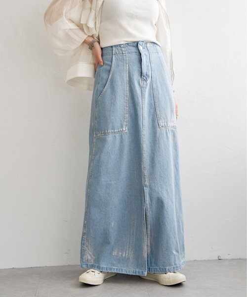 notch.(ノッチ)の「箔プリントデニムスカート(デニムスカート・レディース・ブラック/ブルー系その他/オフホワイト・M)」の17枚目の写真