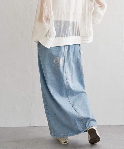 notch.(ノッチ)の「箔プリントデニムスカート(デニムスカート・レディース・ブラック/ブルー系その他/オフホワイト・M)」の19枚目の写真