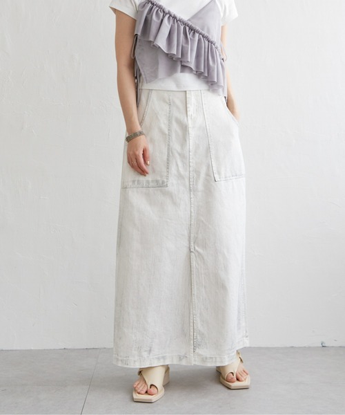 notch.(ノッチ)の「箔プリントデニムスカート(デニムスカート・レディース・ブラック/ブルー系その他/オフホワイト・M)」の7枚目の写真