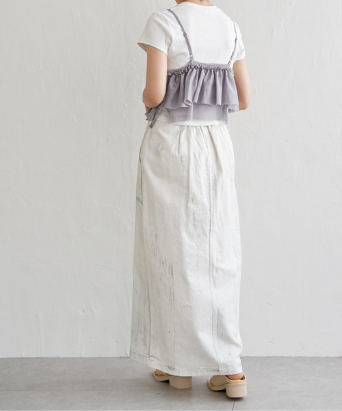 ★malion vintage★箔プリントデニムスカート Malion Vintage 箔 デニムスカート 25