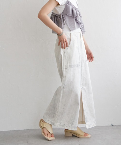 notch.(ノッチ)の「箔プリントデニムスカート(デニムスカート・レディース・ブラック/ブルー系その他/オフホワイト・M)」の10枚目の写真