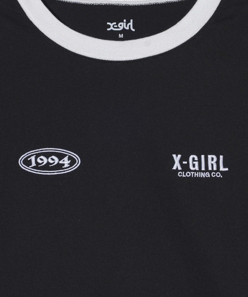 【セール】STRIPED SLEEVE COMPACT L/S TOP（Tシャツ/カットソー）｜X-girl（エックスガール）