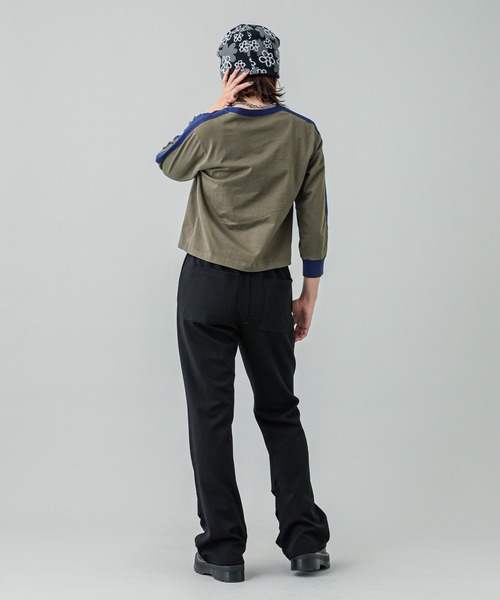 【セール】STRIPED SLEEVE COMPACT L/S TOP（Tシャツ/カットソー）｜X-girl（エックスガール）