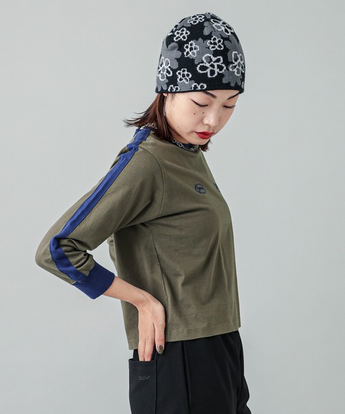 【セール】STRIPED SLEEVE COMPACT L/S TOP（Tシャツ/カットソー）｜X-girl（エックスガール）