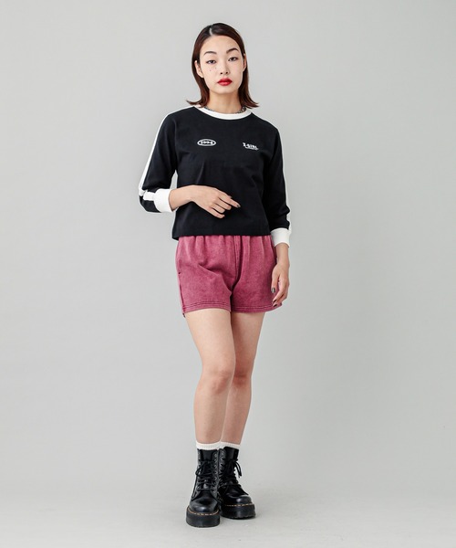 【セール】STRIPED SLEEVE COMPACT L/S TOP（Tシャツ/カットソー）｜X-girl（エックスガール）