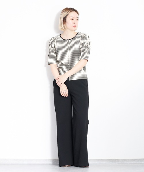 cepo(セポ)の「バックリボン ソデギャザーカーデ(カーディガン/ボレロ・レディース・ホワイト×ブラック/オフホワイト/ブラック・M)」の21枚目の写真