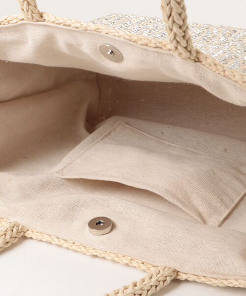 Paradise Picnic(パラダイスピクニック)の「ラメ編みスクエアかごバッグ(かごバッグ・レディース・シルバー・FREE)」の5枚目の写真