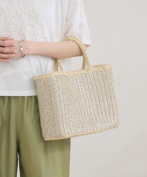 Paradise Picnic(パラダイスピクニック)の「ラメ編みスクエアかごバッグ(かごバッグ・レディース・シルバー・FREE)」の1枚目の写真