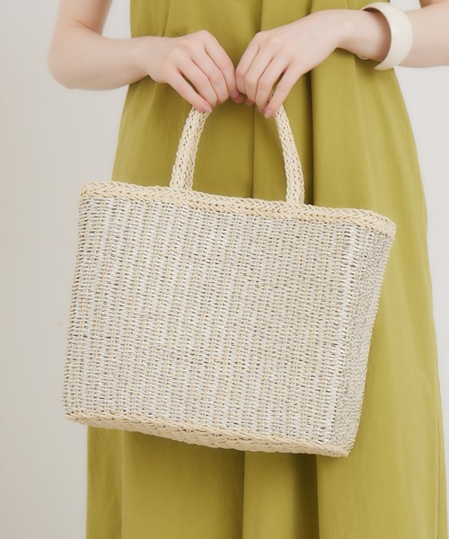 Paradise Picnic(パラダイスピクニック)の「ラメ編みスクエアかごバッグ(かごバッグ・レディース・シルバー・FREE)」の14枚目の写真