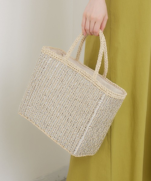 Paradise Picnic(パラダイスピクニック)の「ラメ編みスクエアかごバッグ(かごバッグ・レディース・シルバー・FREE)」の15枚目の写真