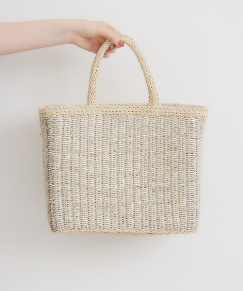 Paradise Picnic(パラダイスピクニック)の「ラメ編みスクエアかごバッグ(かごバッグ・レディース・シルバー・FREE)」の7枚目の写真