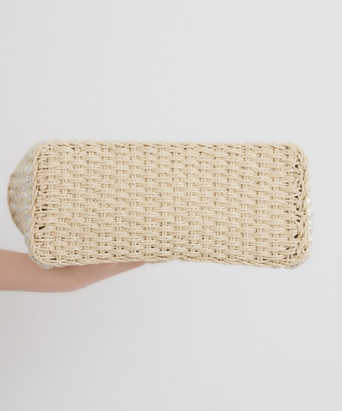 Paradise Picnic(パラダイスピクニック)の「ラメ編みスクエアかごバッグ(かごバッグ・レディース・シルバー・FREE)」の9枚目の写真