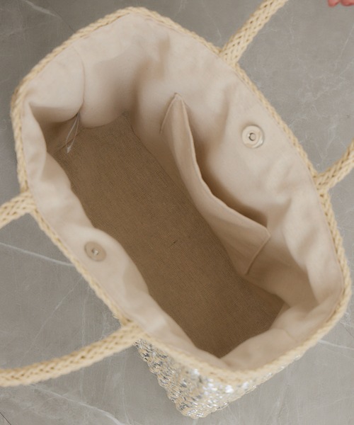 Paradise Picnic(パラダイスピクニック)の「ラメ編みスクエアかごバッグ(かごバッグ・レディース・シルバー・FREE)」の10枚目の写真