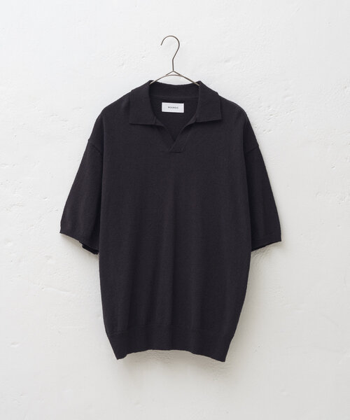 WHIMSIC(ウィムジック)の「【UNISEX】ブークレスキッパーネックショートスリーブプルオーバー(ポロシャツ・メンズ・ブラック/ネイビー/グレイッシュベージュ・FREE)」の21枚目の写真