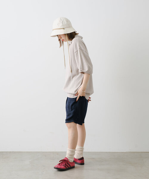 WHIMSIC(ウィムジック)の「【UNISEX】ブークレスキッパーネックショートスリーブプルオーバー(ポロシャツ・メンズ・ブラック/ネイビー/グレイッシュベージュ・FREE)」の6枚目の写真