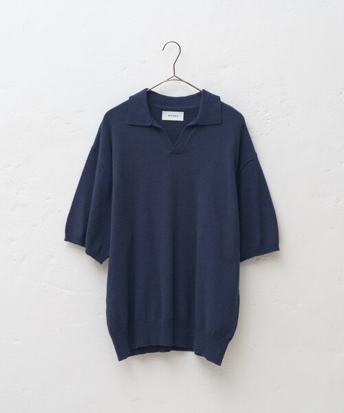 WHIMSIC(ウィムジック)の「【UNISEX】ブークレスキッパーネックショートスリーブプルオーバー(ポロシャツ・メンズ・ブラック/ネイビー/グレイッシュベージュ・FREE)」の8枚目の写真