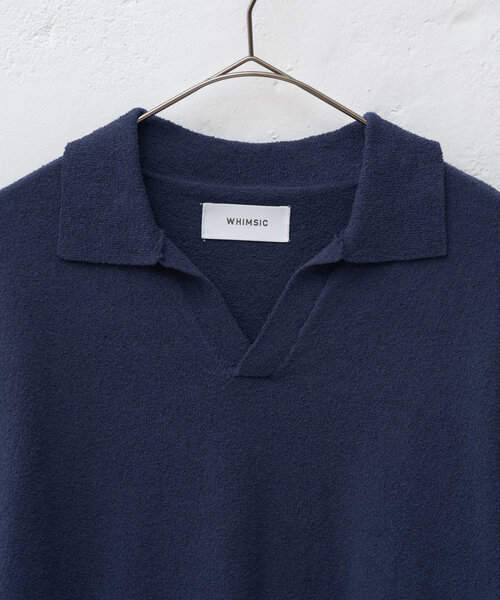 WHIMSIC(ウィムジック)の「【UNISEX】ブークレスキッパーネックショートスリーブプルオーバー(ポロシャツ・メンズ・ブラック/ネイビー/グレイッシュベージュ・FREE)」の10枚目の写真