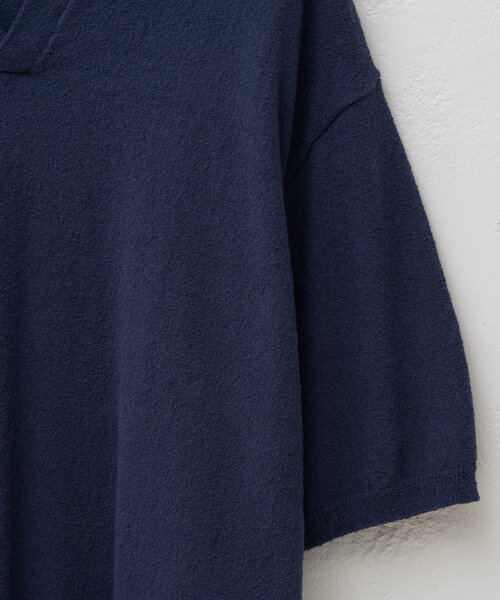 WHIMSIC(ウィムジック)の「【UNISEX】ブークレスキッパーネックショートスリーブプルオーバー(ポロシャツ・メンズ・ブラック/ネイビー/グレイッシュベージュ・FREE)」の11枚目の写真