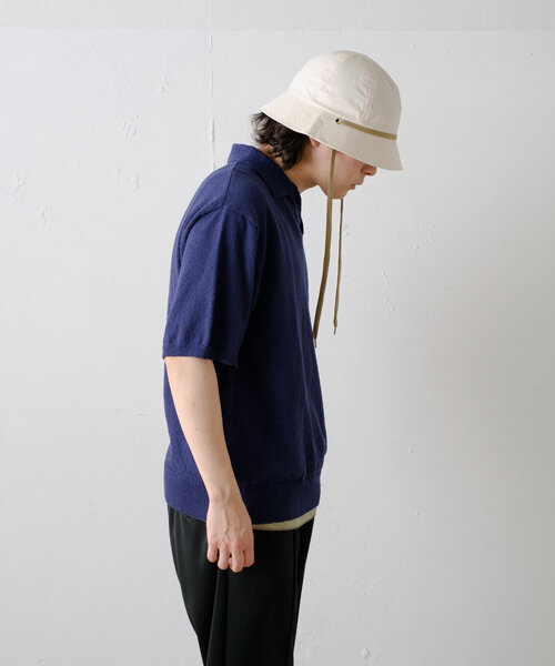 WHIMSIC(ウィムジック)の「【UNISEX】ブークレスキッパーネックショートスリーブプルオーバー(ポロシャツ・メンズ・ブラック/ネイビー/グレイッシュベージュ・FREE)」の19枚目の写真