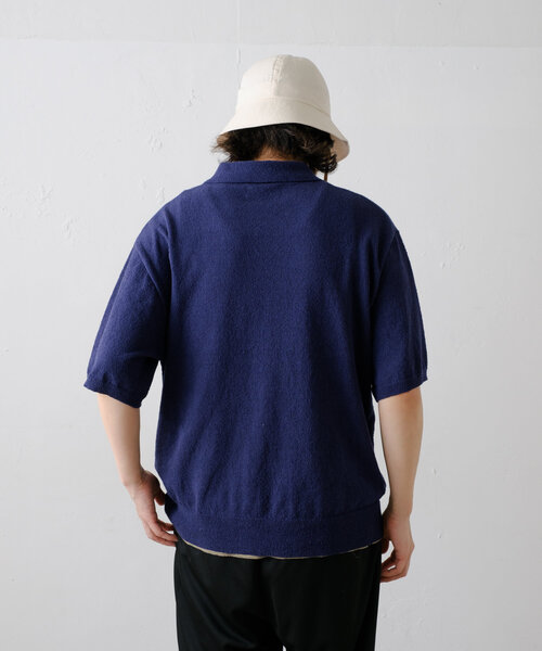 WHIMSIC(ウィムジック)の「【UNISEX】ブークレスキッパーネックショートスリーブプルオーバー(ポロシャツ・メンズ・ブラック/ネイビー/グレイッシュベージュ・FREE)」の20枚目の写真